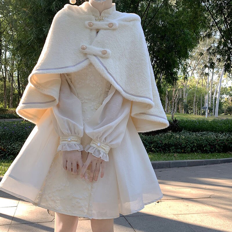 Lolita Off White Long Dresses For Women Cheongsams New Chinese Daily Style Little Chap Vintage Clothes Graduation Fairy Lovely